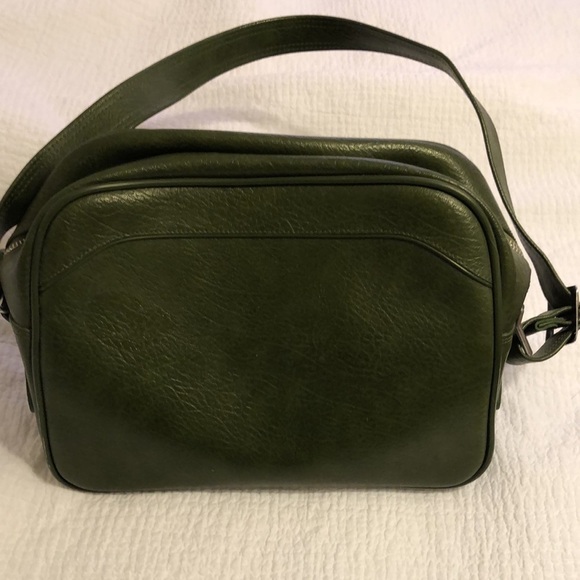 Olive Green Leather Shoulder Bag - Picture 3 of 9